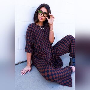 Mocha and black play suit